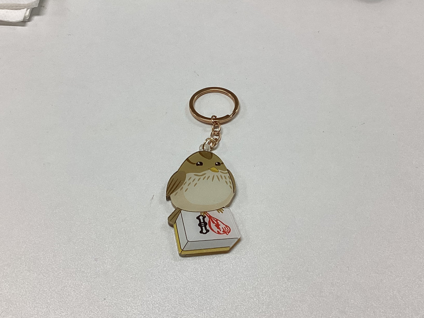 Mahjong keychain - borb and tile