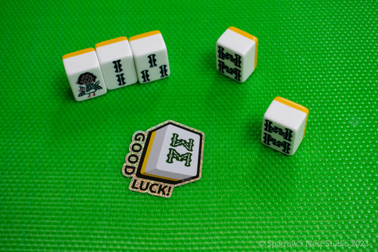 "Good Luck!" Sticker - Lucky Number 8 Mahjong Tile