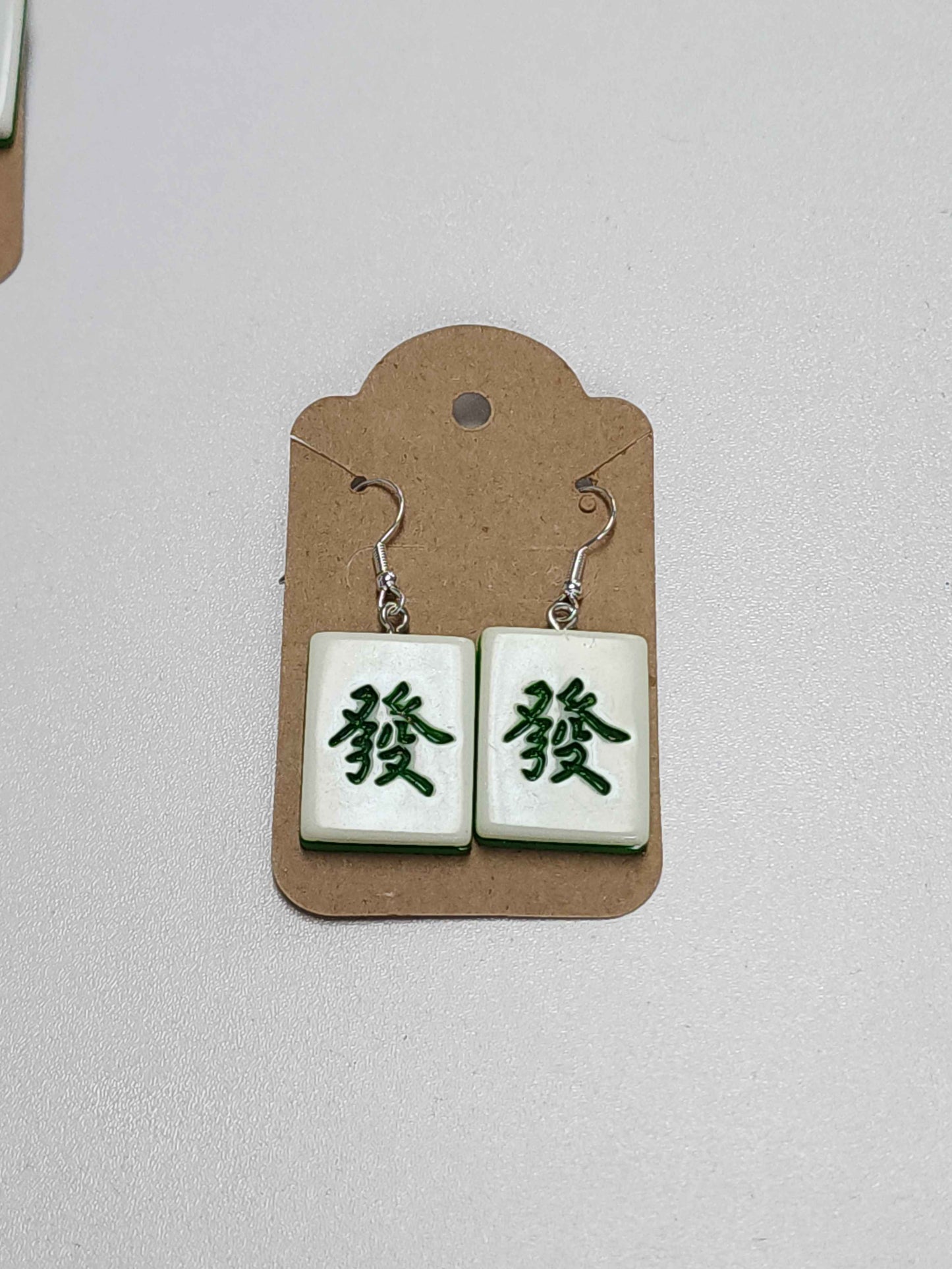 Mahjong drop earrings