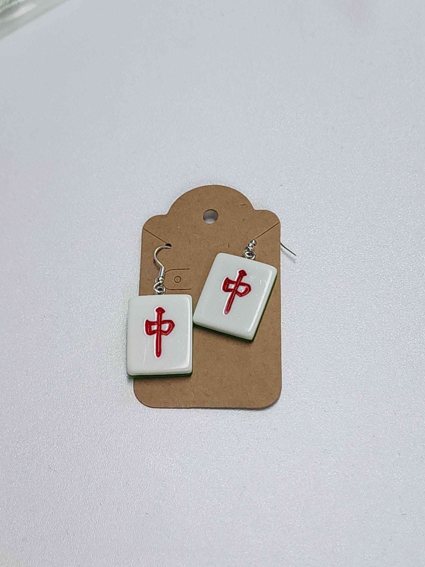 Mahjong drop earrings